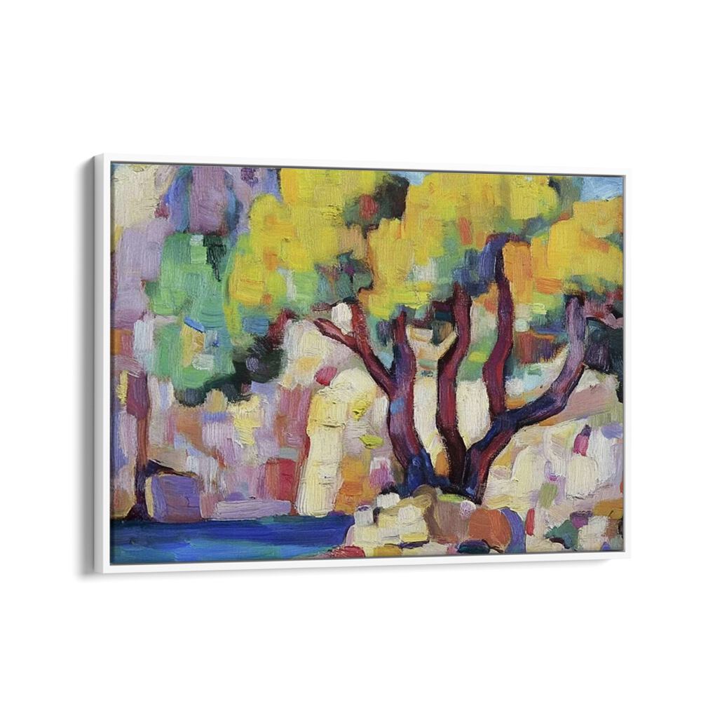 Colorful artwork featuring a serene TREE BY THE WATER, perfect for enhancing your outdoor decor.