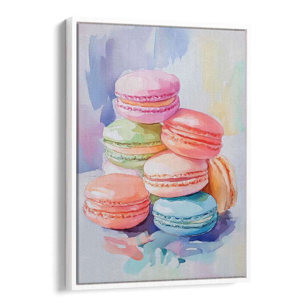 Delight in the COLORFUL MACARON, BAR art featuring vibrant French confections for your dessert collection.