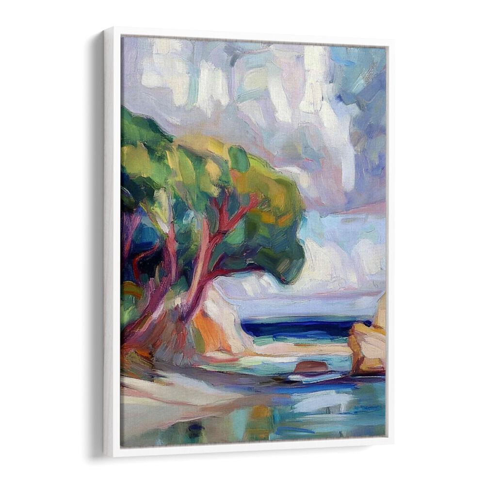 Vibrant TREE BY THE SEA artwork captures coastal serenity and organic elegance for your living space.
