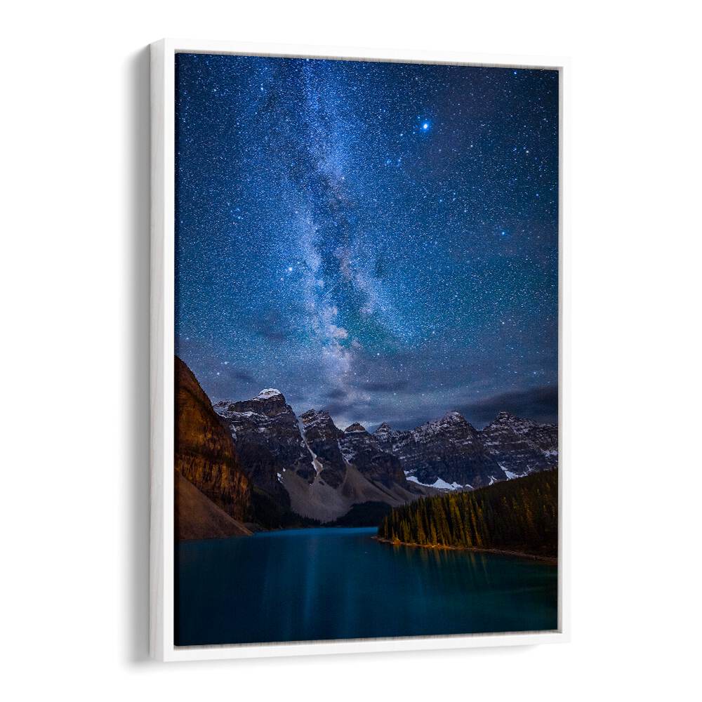 MORAINE LAKE UNDER THE NIGHT SKY , LANDSCAPE PHOTO PRINTS