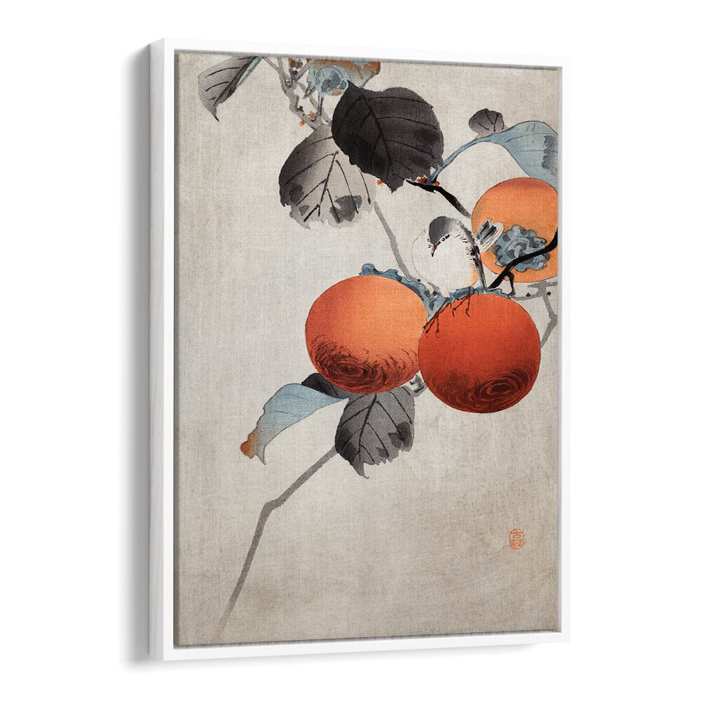 NUTHATCHER ATOP PERSIMMONS (CA. 1910)  , JAPANESE PAINTINGS , JAPANESE ART PRINTS