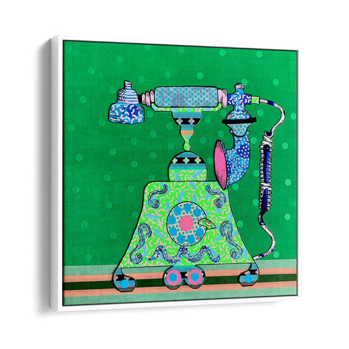Colorful MIDNIGHT CALL, POP ART PAINTINGS featuring a retro phone design, perfect for modern home decor.