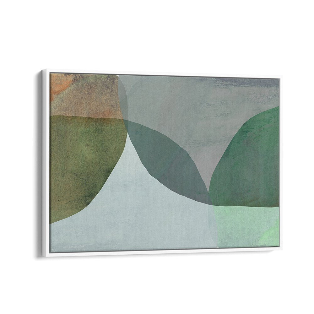 Vibrant green and earthy tones in EARTHENWARE SURFACES I, ABSTRACT PAINTINGS add elegance to any space.