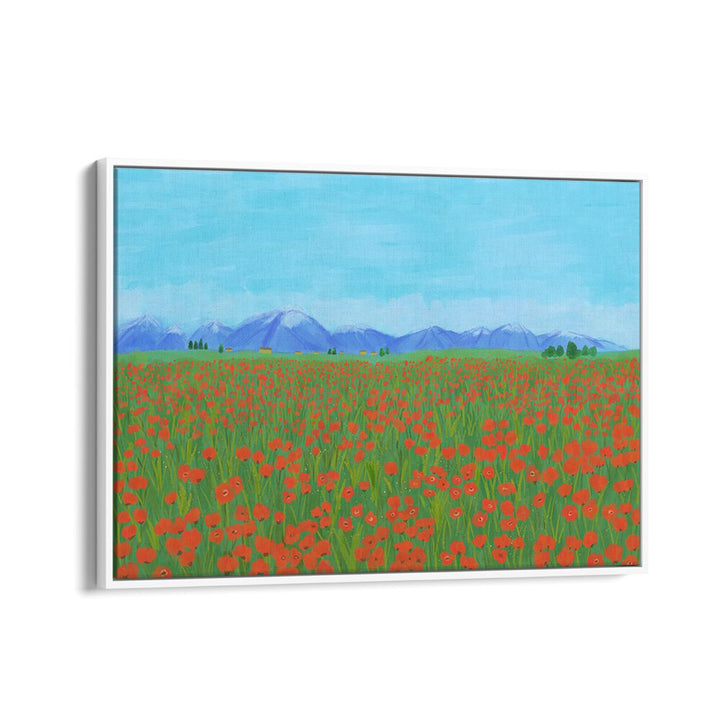 POPPY FIELD , LANDSCAPE ART PRINTS , LANDSCAPE PAINTINGS