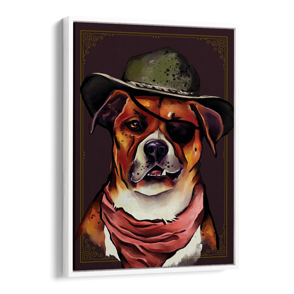 Whimsical dog painting featuring a cowboy theme; perfect for animal lovers. Explore our DOG, ANIMAL PAINTINGS collection!