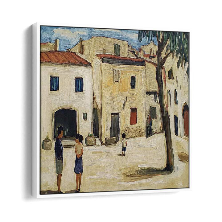 Charming scene depicting the essence of a VILLAGE IN MALLORCA, perfect for capturing Mediterranean beauty at home.