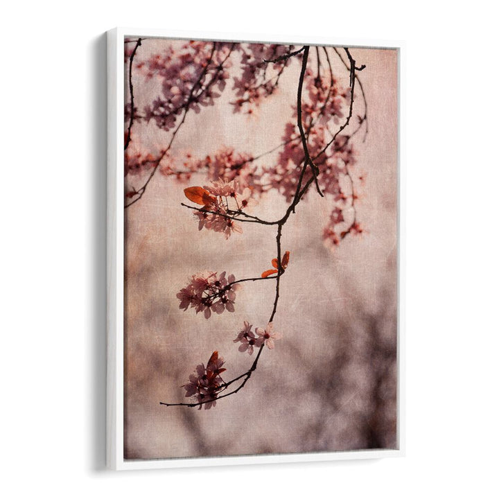Delicate cherry blossoms adorn the VINTAGE PINK, FLORAL FLOWER PAINTINGS, perfect for any serene living space.