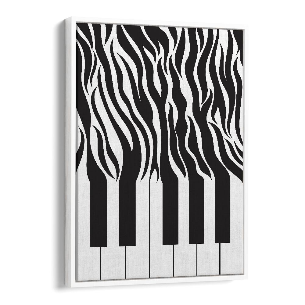 ZEBRA PIANO PRINT BLACK AND WHITE BY SARAH MANOVSKI, ART PRINT