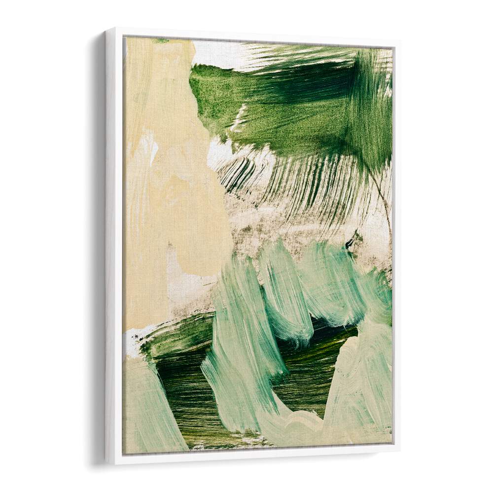 Elegant minimalist painting in green and beige, perfect for modern decor. Ideal for fans of abstract paintings.