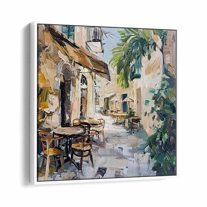 Charming cafe scene capturing the essence of CAFE STREET MALLORCA SPAIN, perfect for coffee lovers.