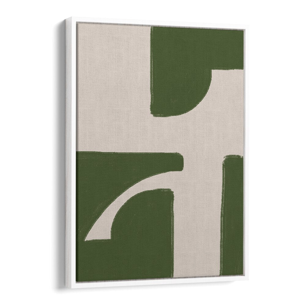 Stunning green beige modern abstract paintings enhance any space with contemporary artistry and soothing colors.