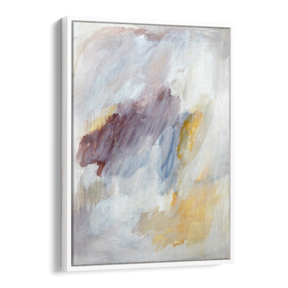Ethereal brushstrokes in soft hues define this abstract painting, perfect for enhancing any space.
