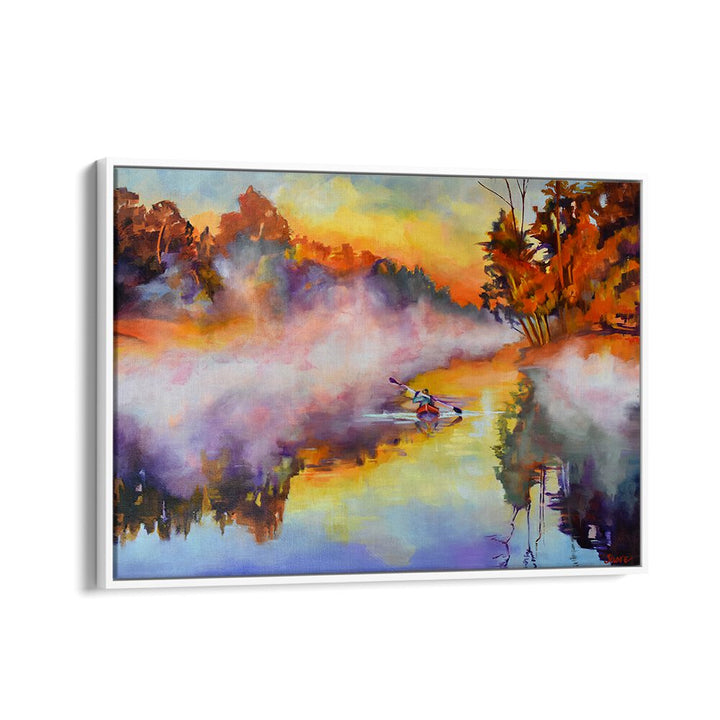 KAYAK IN THE MIST , LANDSCAPE PAINTINGS