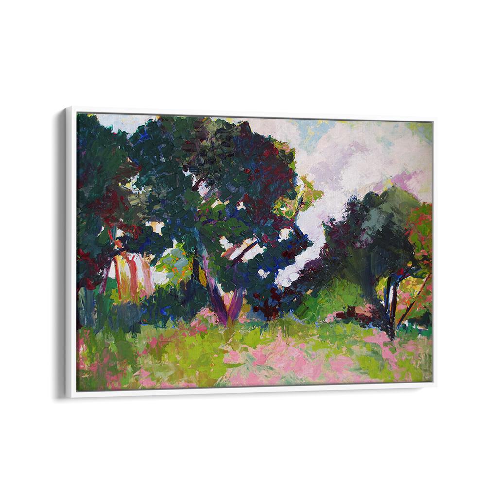 TREES IN THE DISTANCE , LANDSCAPE PAINTINGS