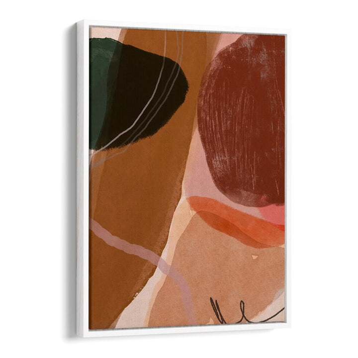 Vibrant CHATTER, ABSTRACT PAINTINGS featuring earthy tones and fluid shapes, perfect for modern decor.
