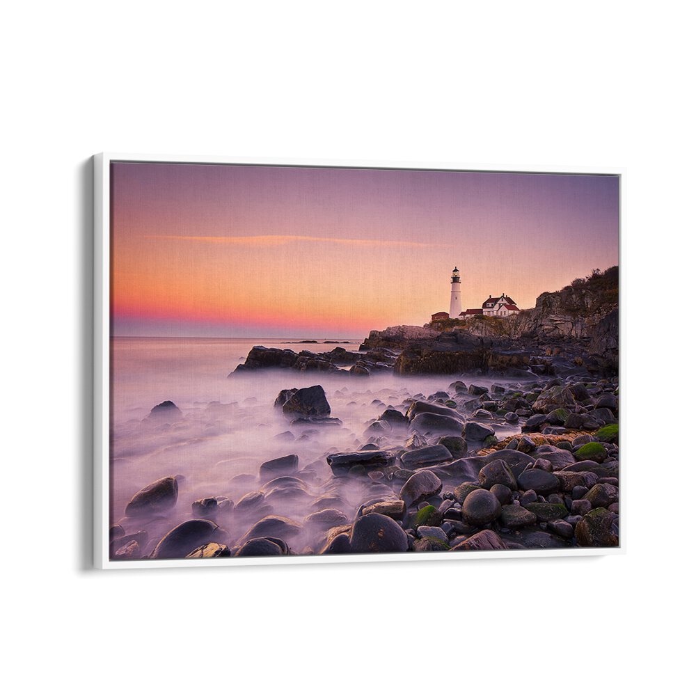 Stunning PORTLAND HEADLIGHT, PHOTOGRAPHY PRINTS showcasing the iconic lighthouse against a vibrant coastal sunset.