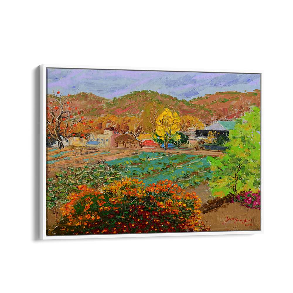 Vibrant CHRYSANTHEMUM VILLAGE, LANDSCAPE PAINTINGS showcasing colorful nature and serene countryside views.