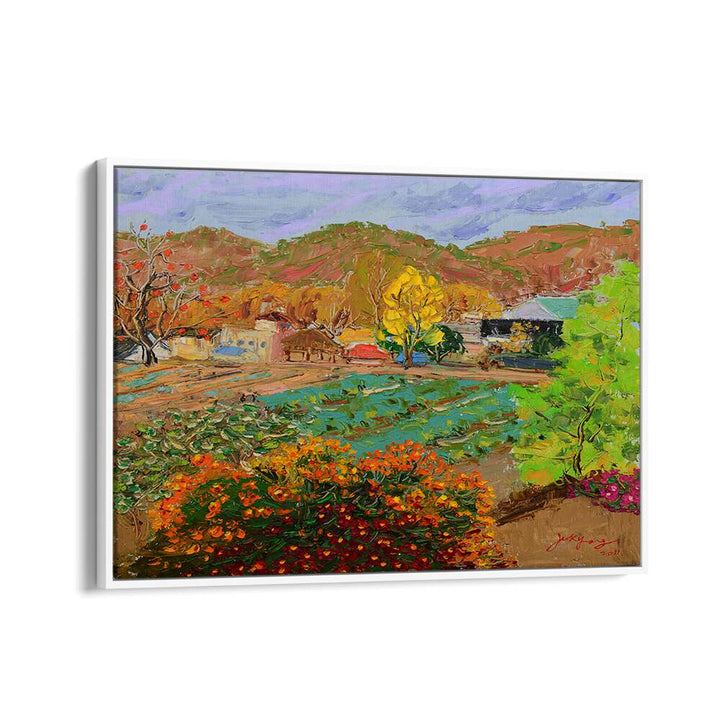 Vibrant CHRYSANTHEMUM VILLAGE, LANDSCAPE PAINTINGS showcasing colorful nature and serene countryside views.