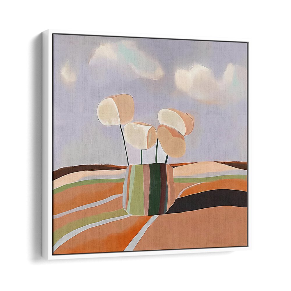 Stylish FLOWER POT ABSTRACT III featuring soft colors, perfect for enhancing modern home decor with elegance.