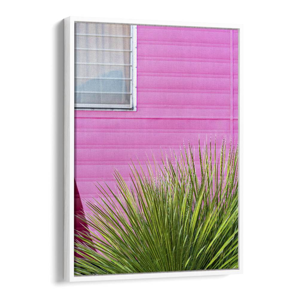 surreal painting - VINTAGE PINK CAMPER TRAILER WITH CACTUS by Asianmonk