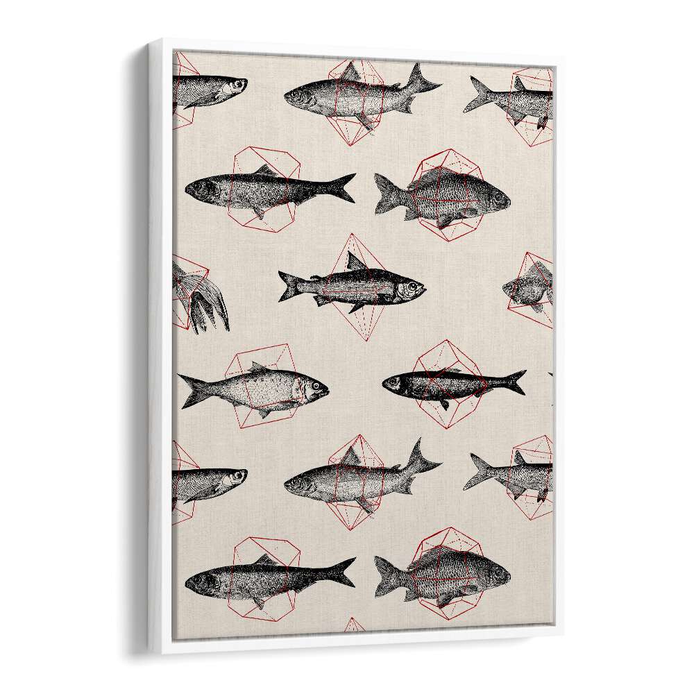 FISHES IN GEOMETRICS BY FLORENT BODART, WILDLIFE ART PRINTS