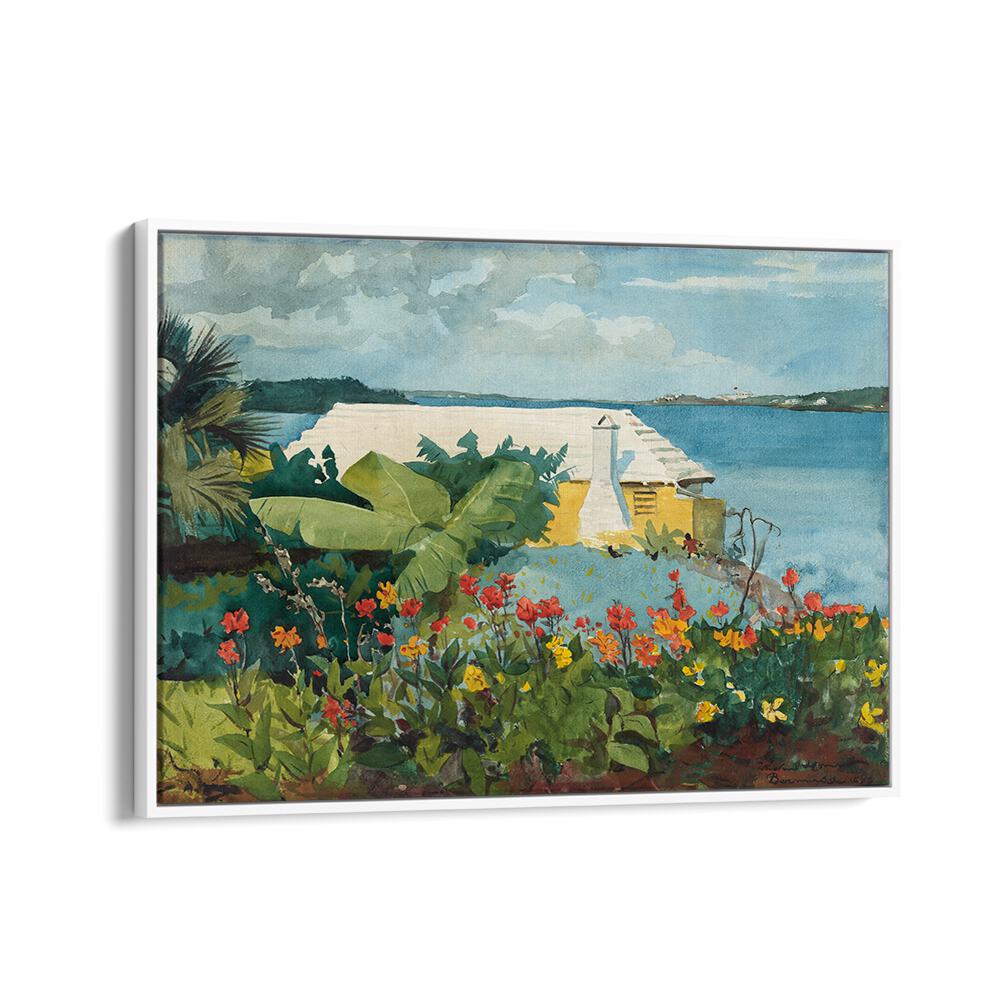 FLOWER GARDEN AND BUNGALOW, BERMUDA (1899)  , VINTAGE PAINTINGS