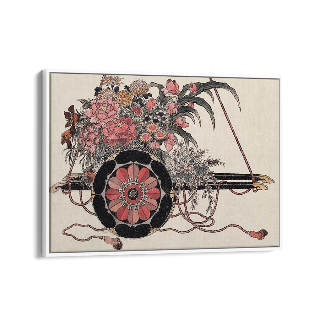 FLOWER CART FROM ALBUM OF SKETCHES (1814) VINTAGE JAPANESE WOODBLOCK PRINTS BY KATSUSHIKA HOKUSAI, JAPANESE PAINTINGS