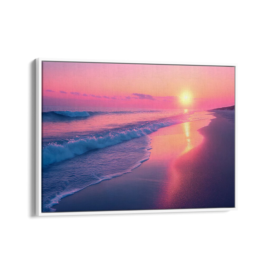 Experience tranquility with SUNSET SONATA, BEACH PAINTINGS, capturing serene coastal beauty by Philippe Hugonnard.
