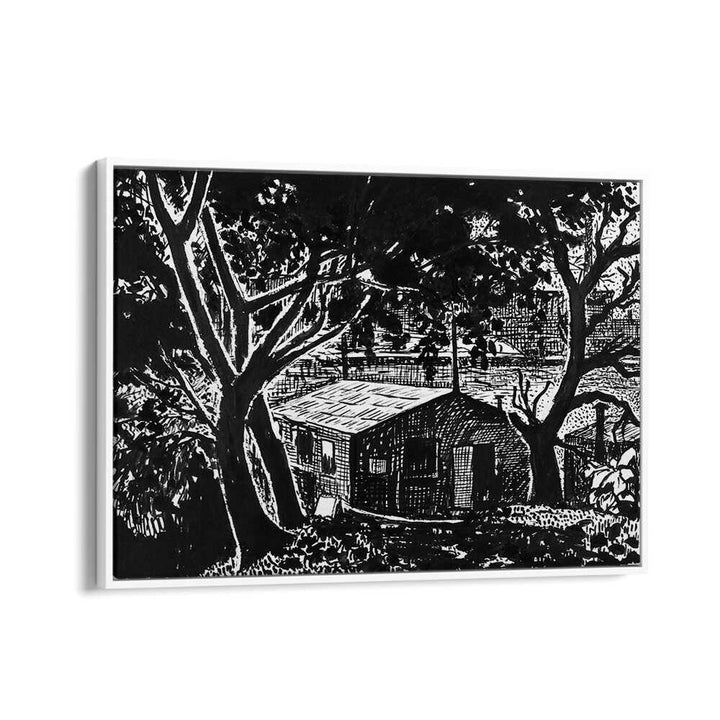 HOUSE IN THE WOODS DRAWING  (1875–1918) , VINTAGE PAINTINGS