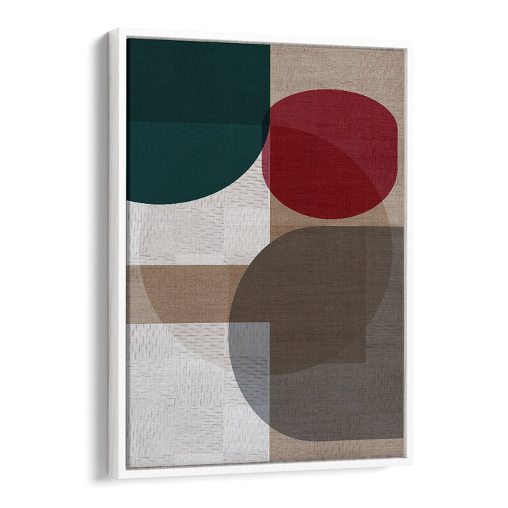 WOVEN BLUE GREEN RED II, GEOMETRIC ART PRINTS showcase vibrant colors and bold shapes for a modern decor touch.