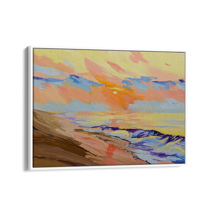 SUNSET AT THE BEACH , BEACH PAINTINGS