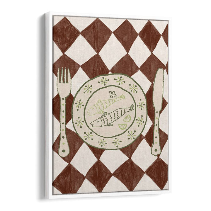 Elegant DINNER, KITCHEN POSTERS featuring a fish plate design, perfect for enhancing your culinary space.