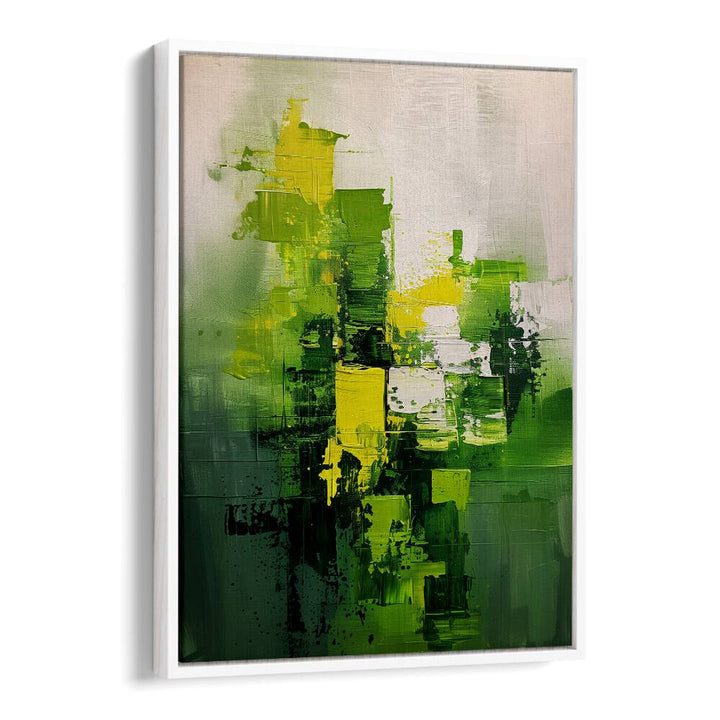 Vibrant green hues in CONTEMPORART - MATCHA I, ABSTRACT PAINTINGS by Philippe HUGONNARD enhance any decor.