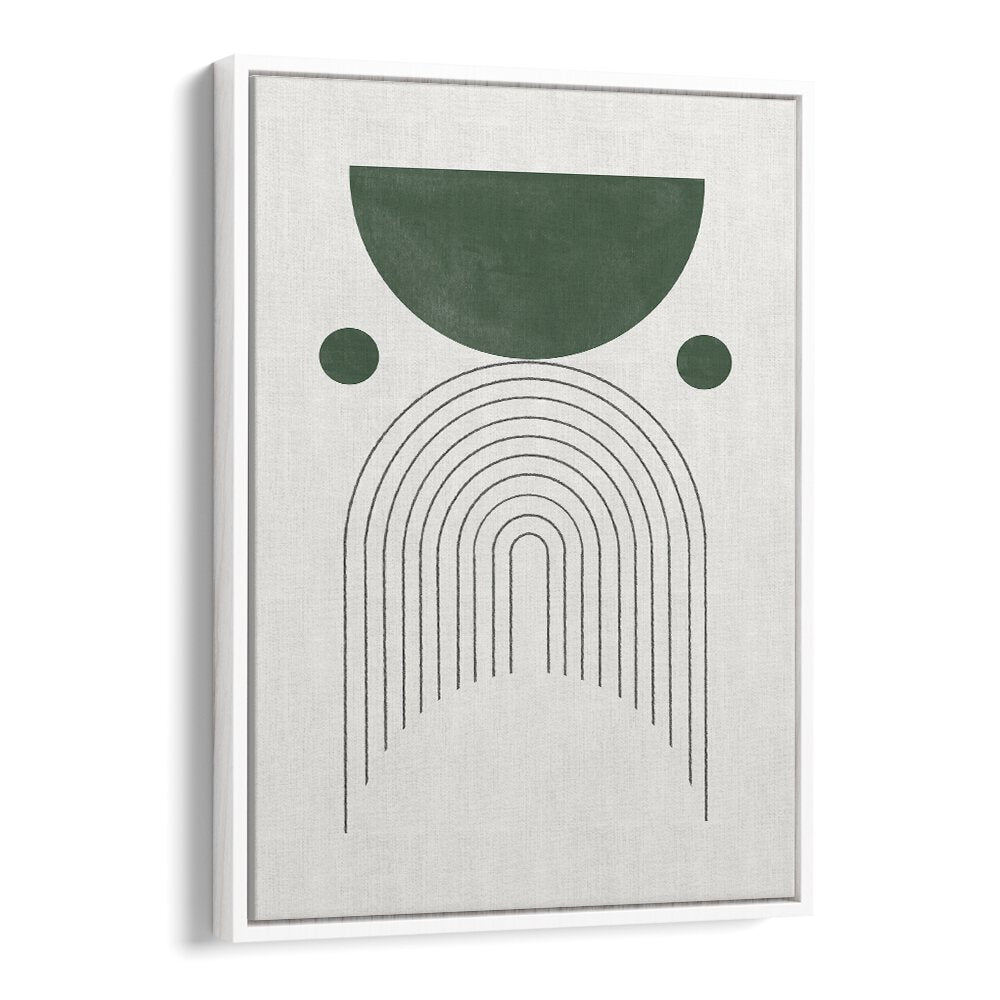 GREEN MID CENTURY MODERN NO.3, GEOMETRIC ART PRINTS showcase vibrant greens and soothing tones for a tranquil space.