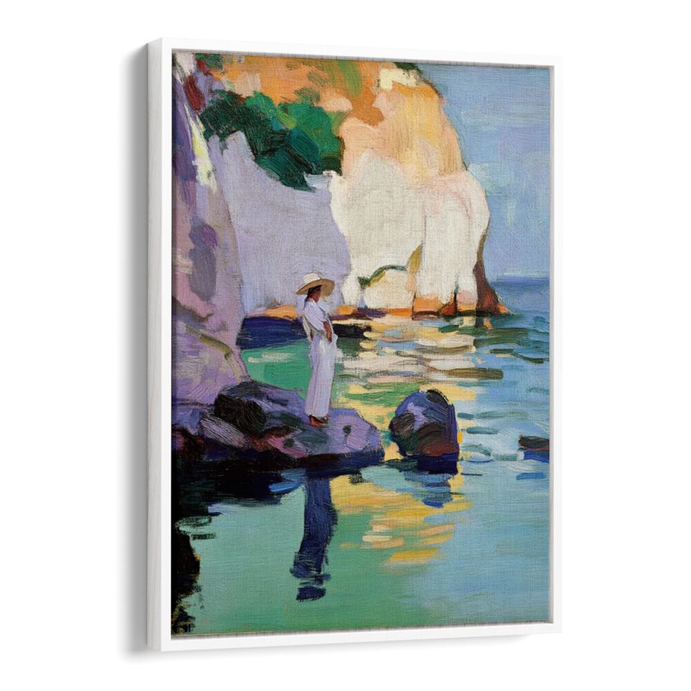 Stunning WOMAN ON A ROCK sculpture showcasing grace and strength, perfect for art lovers and elegant home decor.