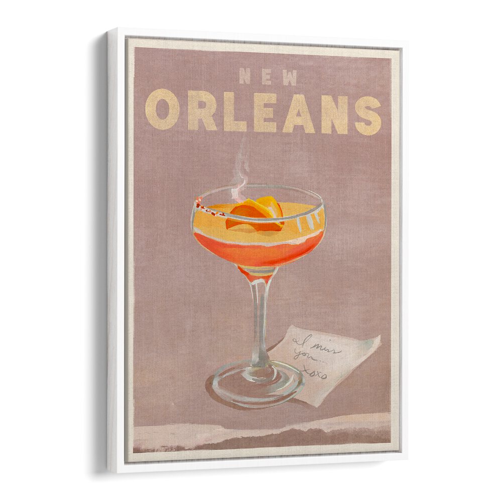 NEW ORLEANS COCKTAIL TRAVEL POSTER BY THE WHISKEY GINGER , BAR POSTERS , BAR ART PRINTS