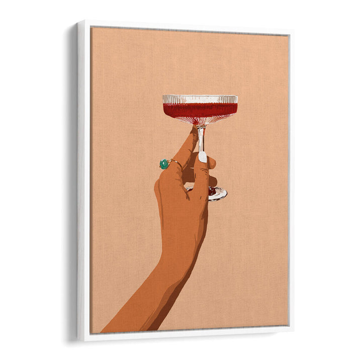 A HAND HOLDING A GLASS OF RED WINE , BAR & CAFE ART