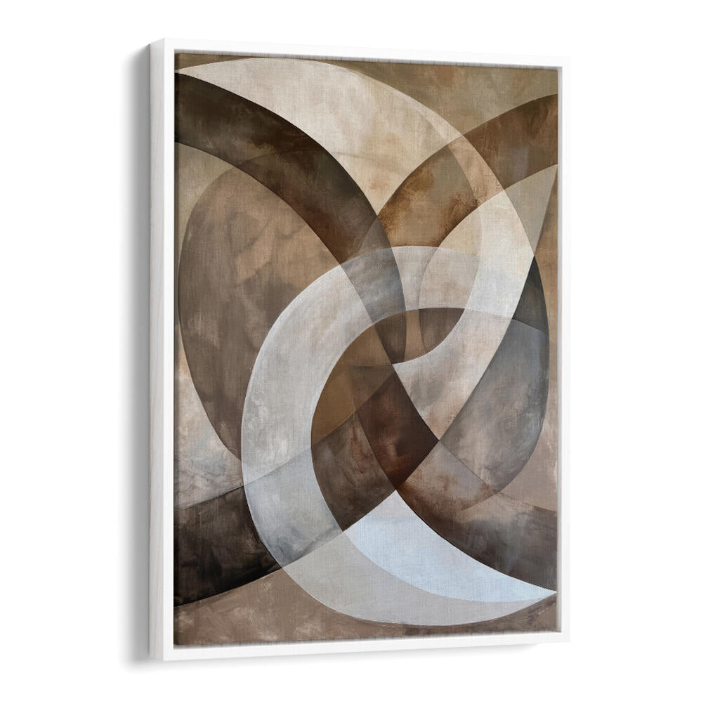 ABSTRACT ART BEIGE BROWN GEO ABSTRACT II , ABSTRACT PAINTINGS