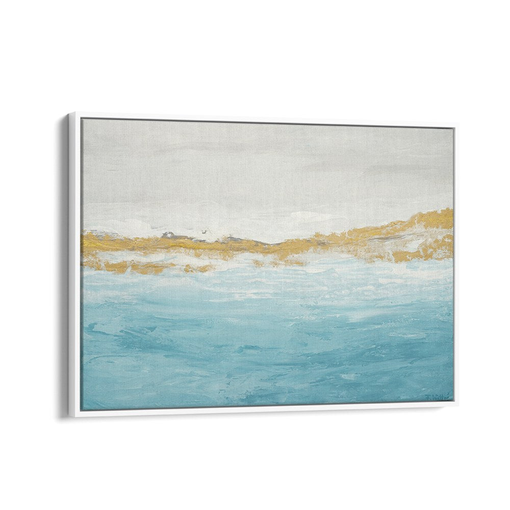 ABSTRACT BLUE GOLD SEASCAPE