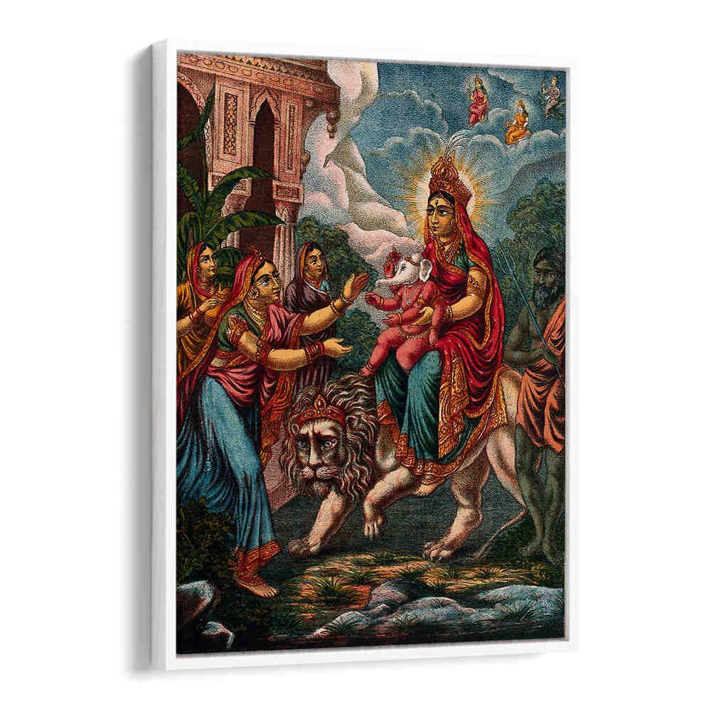 PARVATI AS DURGA RIDING ON A LION