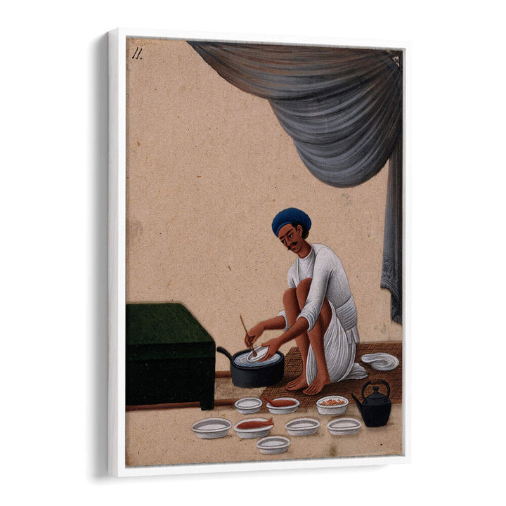 A MAN WASHING DISHES