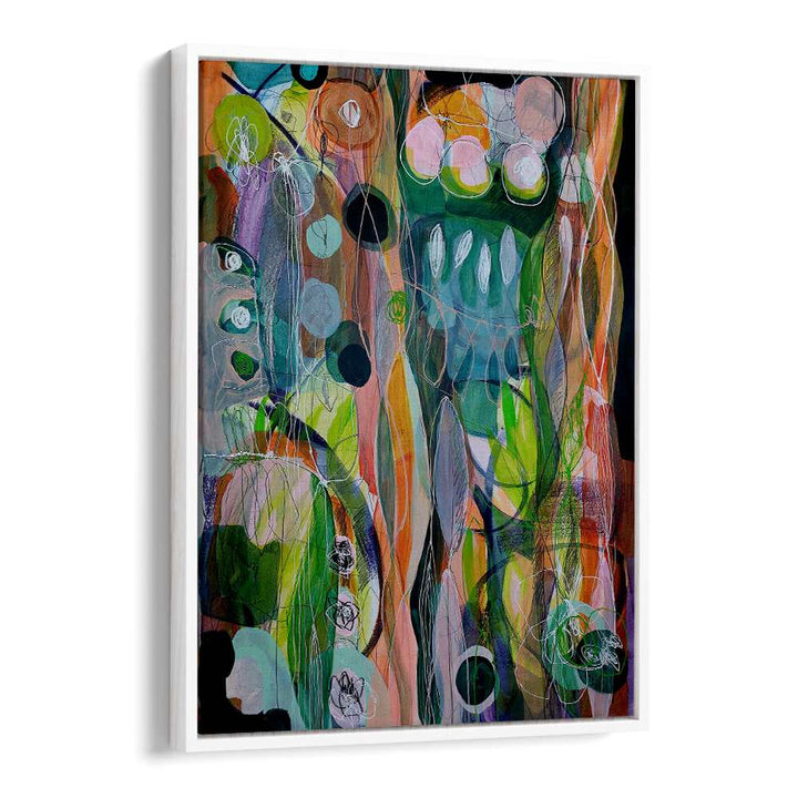 Vibrant colors and shapes in AMAZONIA I, ABSTRACT PAINTINGS enhance contemporary home decor beautifully.