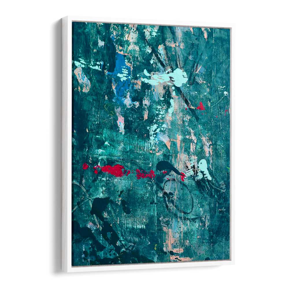 Stunning A SOLITUDE, ABSTRACT PAINTINGS featuring deep blues and reds, perfect for modern home decor and introspection.