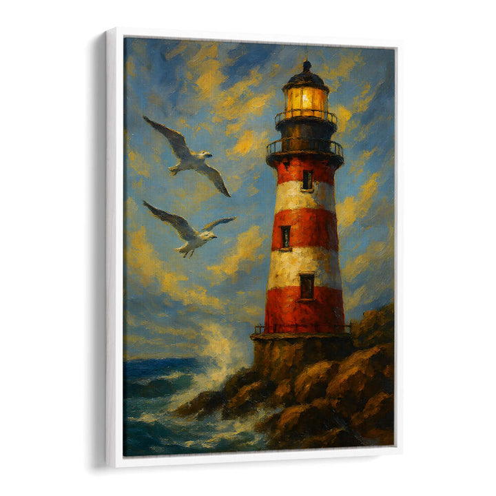 BEACON OF THE RED TOWER , EXPRESSIONISM PAINTINGS