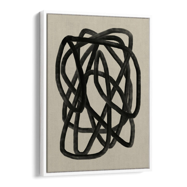 BLACK BEIGE CANVAS , LINE ART PAINTINGS