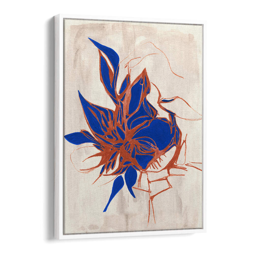 BLUE FLORAL ELEGANCE III , ORGANIC FORMS