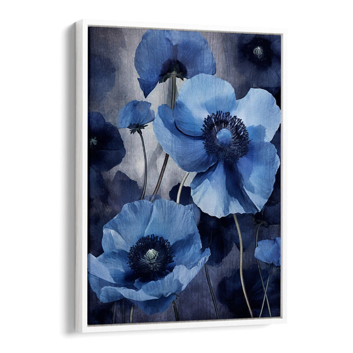 BLUE FLOWERS IV , FLORAL FLOWER PAINTINGS