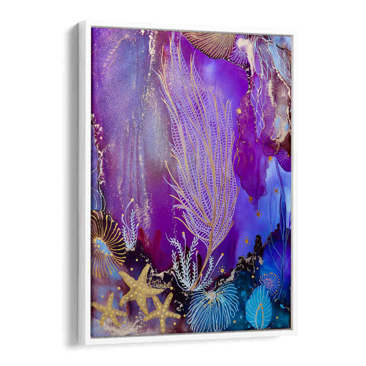 Vibrant BLUSHING REEF II, BEACH PAINTINGS showcasing serene marine life in rich colors, perfect for coastal decor.