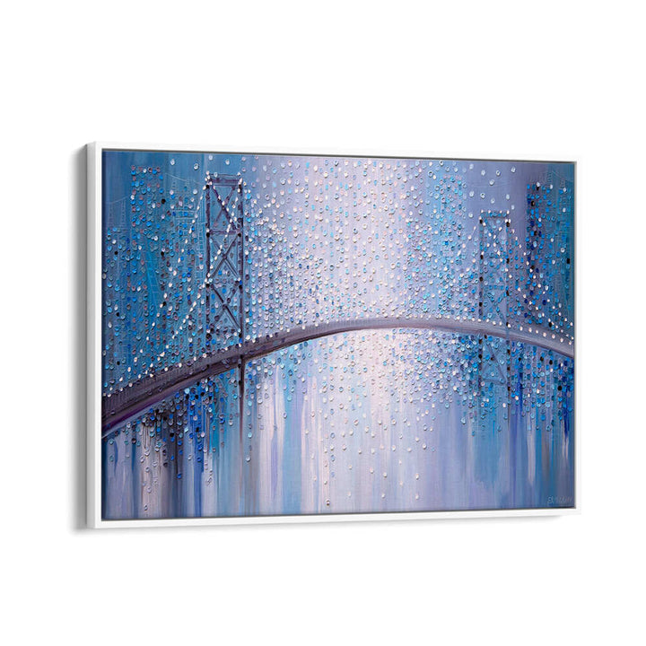 BRIDGE IN THE MIST , MODERN IMPRESSIONISM PAINTINGS