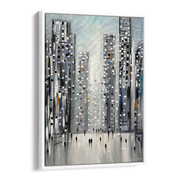CITY REFLECTIONS , MODERN IMPRESSIONISM PAINTINGS